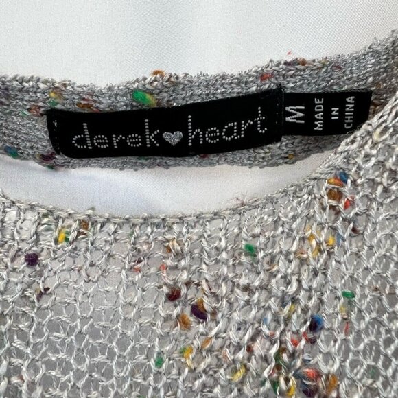 Derek Heart Womens Pullover Sweater Multicolor Open Lace Up Back Long Sleeve M - Picture 12 of 12